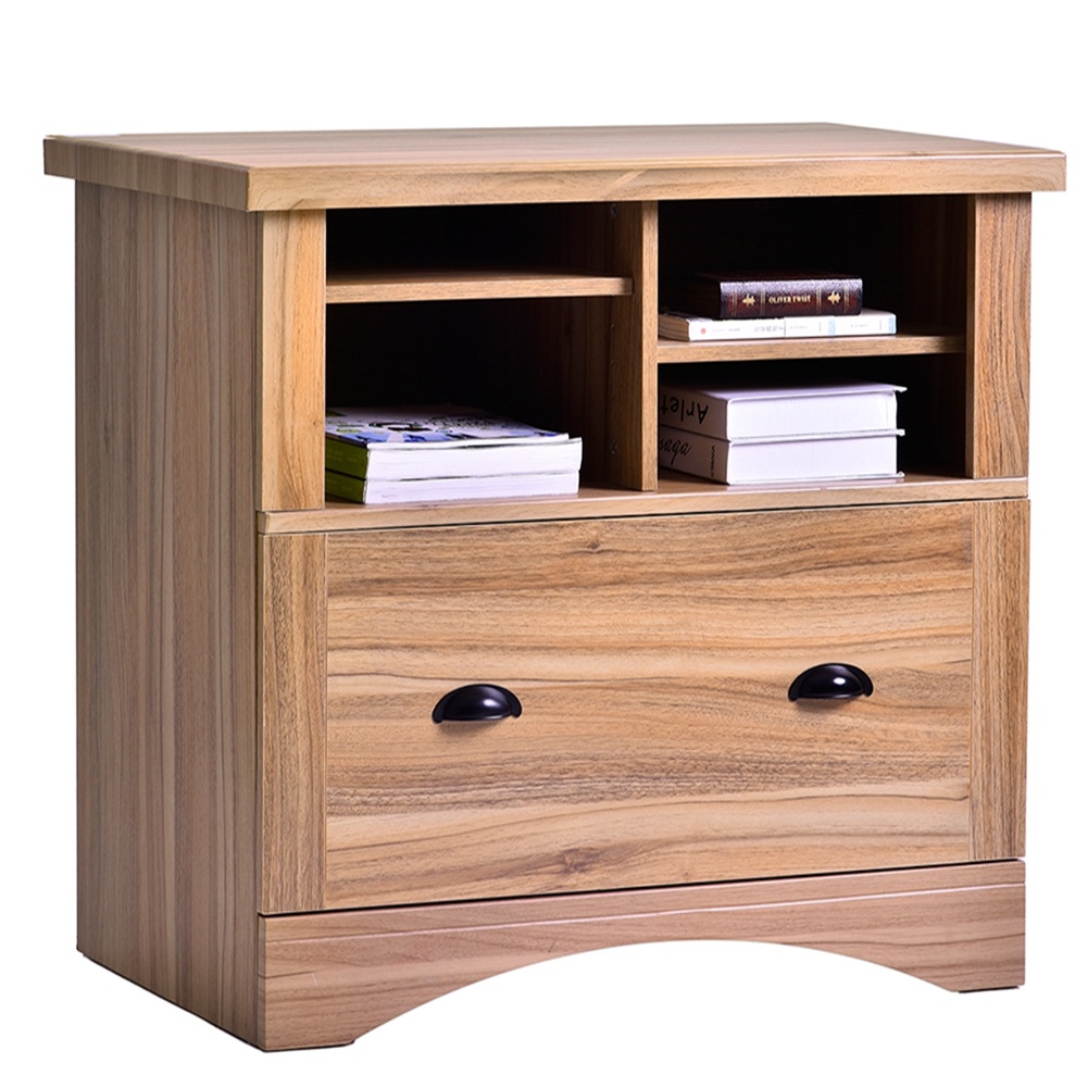 Wood Lateral File Cabinet with Two Adjustable Shelves and Lock - Image 10