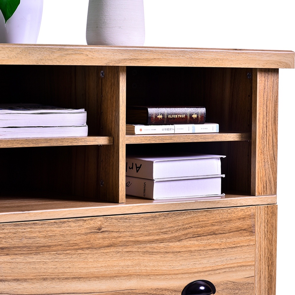 Wood Lateral File Cabinet with Two Adjustable Shelves and Lock - Image 5