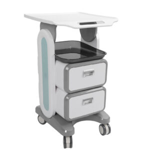 Mobile Medical Trolley Cart Enlarged Tabletop Double Drawer Multifunctional Medical Cart for Beauty Salon Clinic