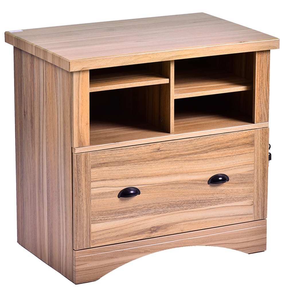 Wood Lateral File Cabinet with Two Adjustable Shelves and Lock - Image 8