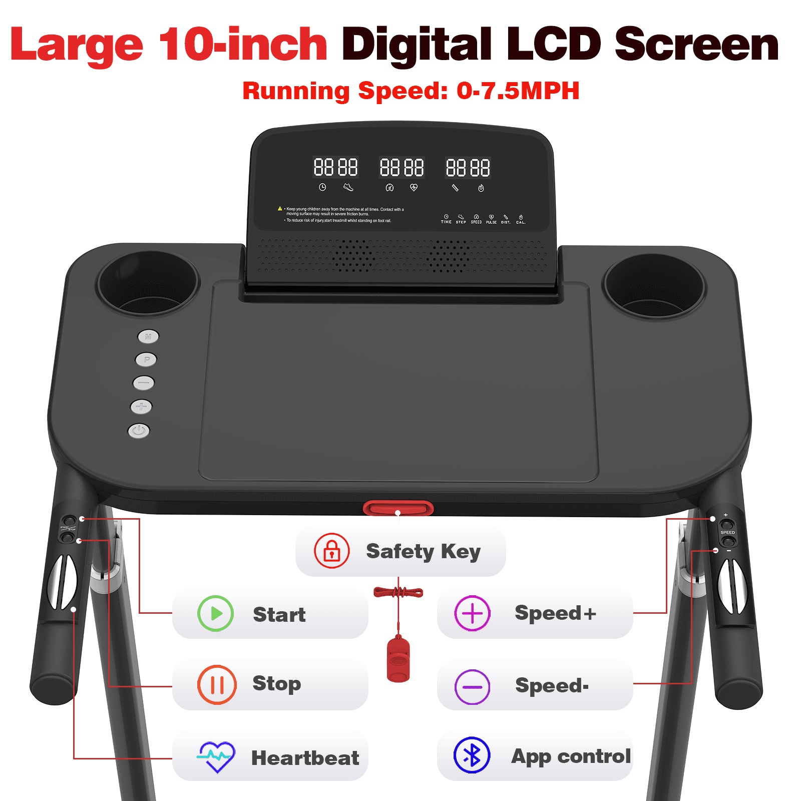 Treadmill With Tabletop Workstation And Adjustable Height - Image 3