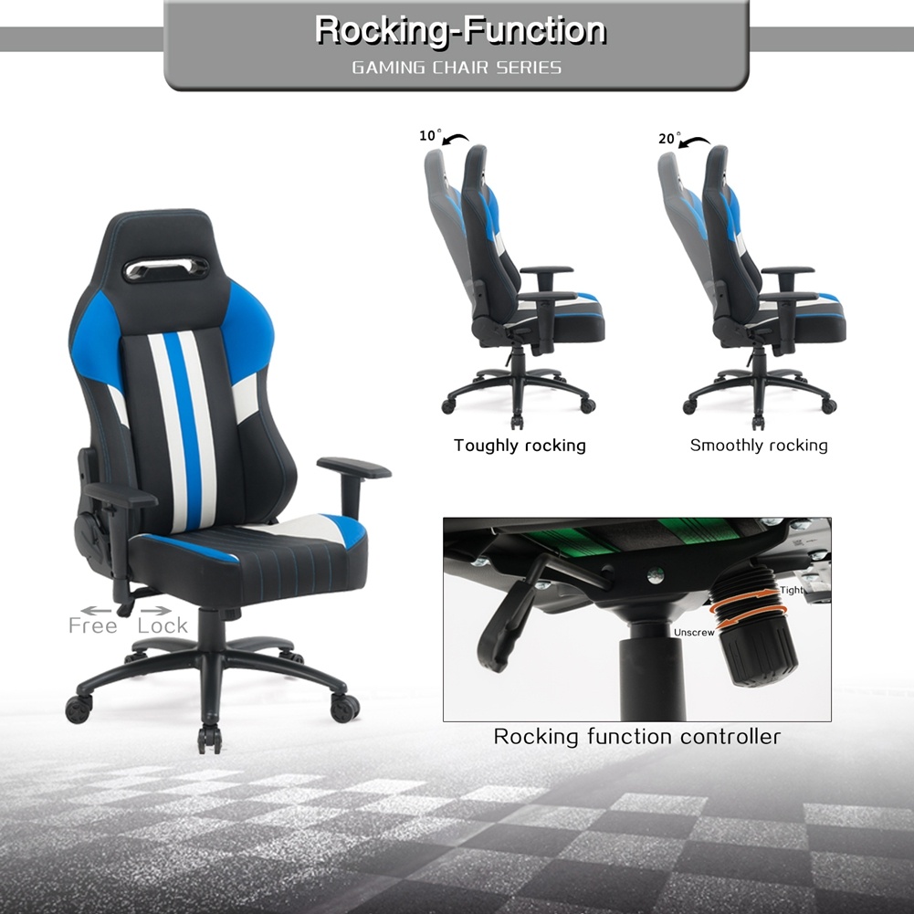High Back Gaming Chair Racing Office Chair with PU Leather - Image 5