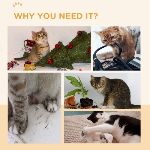 PawHut Cat Scratching Board, 4 Pack Cat Scratcher For Indoor Cats, Reversible Cat Scratching Post Replacement For Cat Wheel, Brown - Image 3