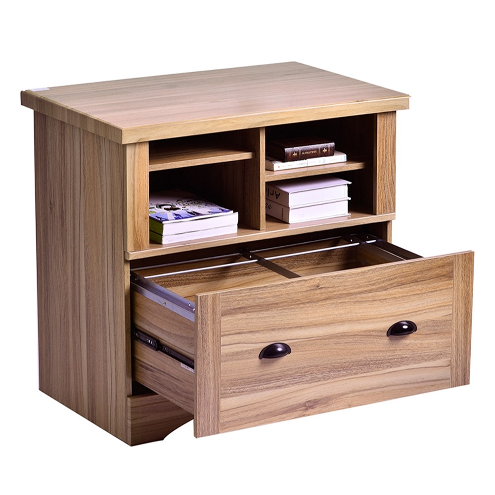 Wood Lateral File Cabinet with Two Adjustable Shelves and Lock - Image 6