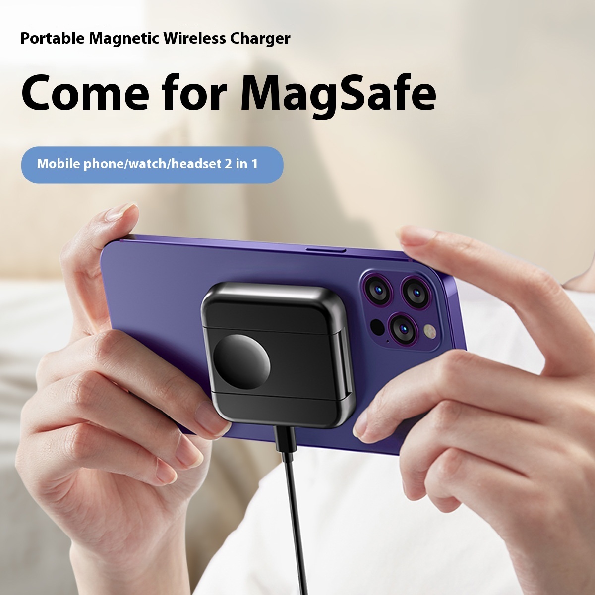 Three-in-one Wireless Charger Watch Earphone Cellphone Charging Set - Image 4